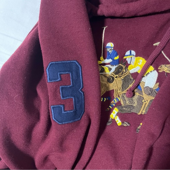 Polo Ralph Lauren Burgundy Hoodie with Polo Graphic - Picture 6 of 6